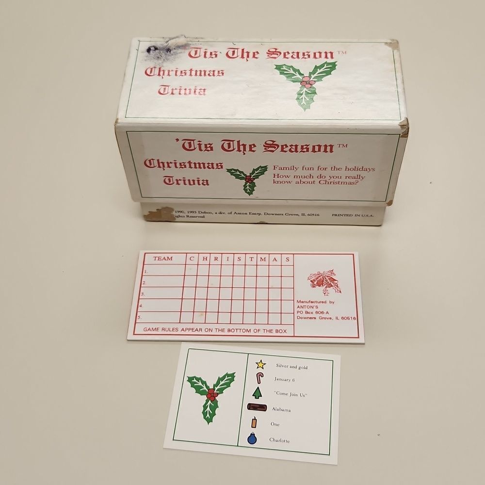 Vintage 1993 Tis The Season Christmas Trivia Card Game